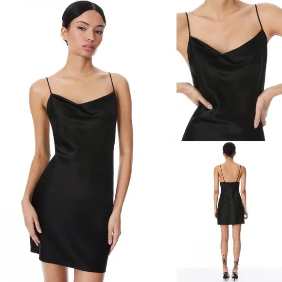 Alice + Olivia | Dresses | Alice And Olivia Harmony Mini Slip Dress Black Satin Cowl Neck 2 | Poshmark Alice + Olivia | Dresses | Alice And Olivia Harmony Mini Slip Dress Black Satin Cowl Neck 2 | Poshmark